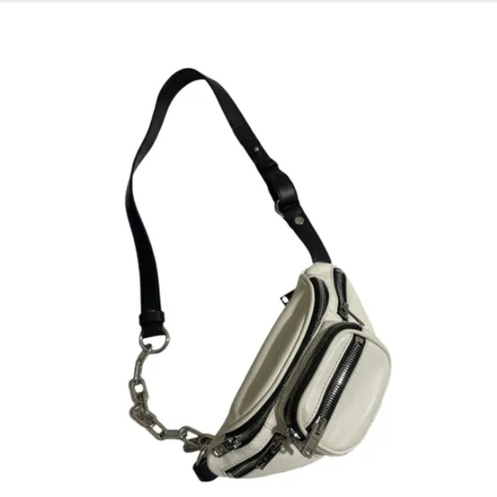 ALEXANDER WANG Attica White Leather Mini Fanny Crossbody Belt Bag